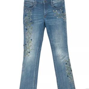 Driftwood floral embroidered jeans